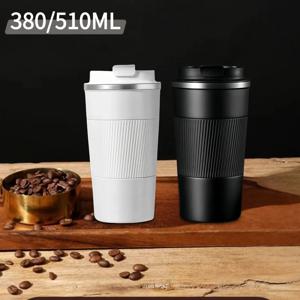 스테인레스 스틸 커피 컵 더블 레이어 진공 절연 컵 야외 휴대용 자동차 워터 컵 패션 머그잔 물병