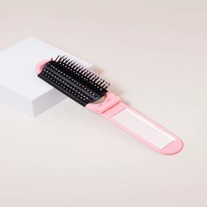 거울이 달린 접이식 주머니 거울 빗, 휴대용 여행용 빗, 여행에 필수, 모두가 사용하기에 적합
