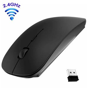 슬림 무선 마우스 2.4GHz 광학 마우스 1600 인치 당 점 게이머 사무실 조용한 마우스 인체 공학적 디자인 마우스 (PC 노트북 용 USB 수신기 포함)