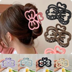 귀여운 Bowknot 머리 발톱 크랩 플라스틱 헤어 클립 캔디 컬러 클립 달콤한 머리핀 헤어 액세서리 여성용 한국어 여러 가지 빛깔의 새로운