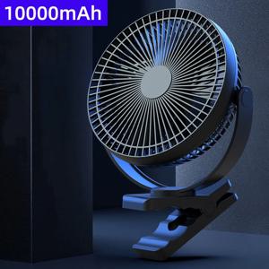 USB 충전 홈 룸 테이블 무선 선풍기 10000mAh 배터리 야외 여행 휴대용 클립 천장 팬 4 속도 조정