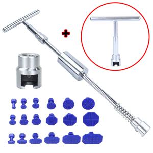 자동차 덴트 리무버 수리 도구 페인트가없는 슬라이드 해머 T-바 덴트 풀러 흡입 컵 덴트 풀러 자동차 바디 우박 손상