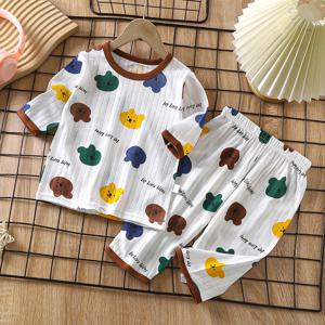 아기 잠옷 세트 면화 어린이 잠옷 유아 긴 소매 아기 Nightwear 잠옷 어린이 만화 Homewear 의류
