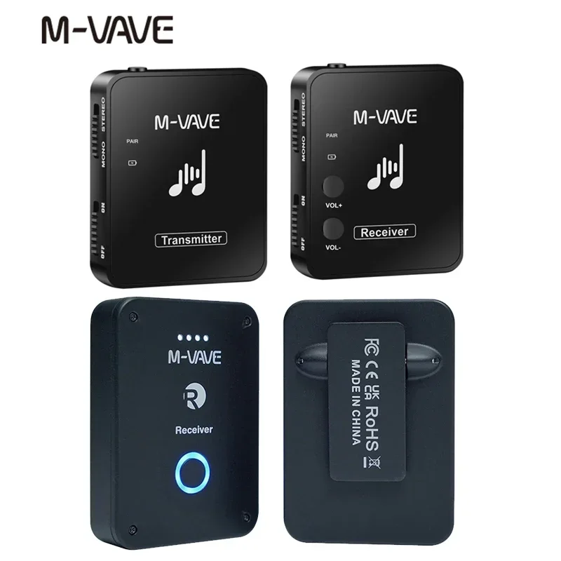 M-VAVE 무선 이어폰 모니터 WP-9 WP-10 볼륨 지원 기능이 있는 2.4G 충전식 송신기 수신기 스테레오 모노 음소거 도구