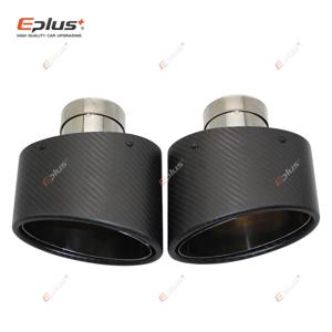 범용 자동차 매트 탄소 섬유 머플러 팁 배기 파이프 노즐 장식 스테인레스 실버 타원형 150mm 틸팅 왼쪽 오른쪽