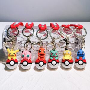 포켓몬 애니메이션 그림 열쇠 고리 귀여운 피카추 Psyduck Jigglypuff 열쇠 고리 펜던트 장식 열쇠 고리 가방 열쇠 고리 생일 선물