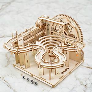 3D 나무 퍼즐 DIY 조립 키트 기계식 모델 구슬 런 세트 (4개 볼 포함) 창의력 STEM 장난감 성인 어린이 생일 선물