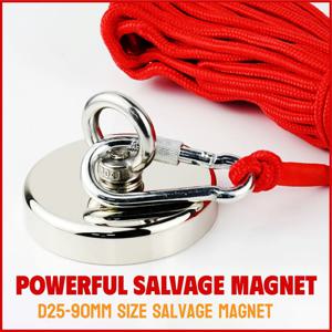 슈퍼 강한 네오디뮴 낚시 자석 후크 N52 카운터 싱크 구멍 아이 볼트 16-90mm인양 자석이있는 헤비 듀티 희토류 자석