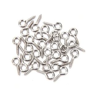 100개/묶음 8/10mm 작은 양 눈 모양 네일 나사 작은 미니 눈핀 고리 구멍 비즈 참 펜던트 DIY 쥬얼리 부자재