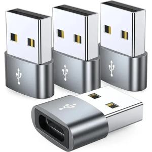 4/5팩 USBC 암-USB 수 어댑터 타입 C-USB A 충전 케이블 컨버터, 아이폰, 아이패드, 삼성 갤럭시, 픽셀 호환