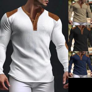 남성용 통기성 캐주얼 V넥 맨투맨, 3D 가을