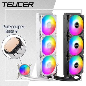 Teucer 120/240/360mm CPU 워터 쿨러 효율적인 액체 냉각 방열판 LGA 20XX 1700 1200 115X AM4 AM5 용 다채로운 라디에이터