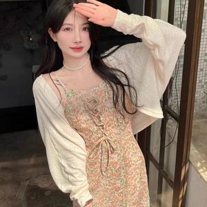 플러스 사이즈 아이스 실크 니트 자외선 차단 오픈 가디건 탑 여성 여름 얇은 속이 비치는 디자인 긴팔 짧은 기장 루즈핏