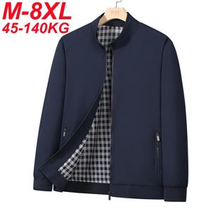 남성용 플러스 사이즈 자켓 가을 봄 윈드 브레이커 5XL 6XL 7XL 8XL 캐주얼 스포츠 코트 남자 빅 사이즈 의류 40-140kg 착용 가능