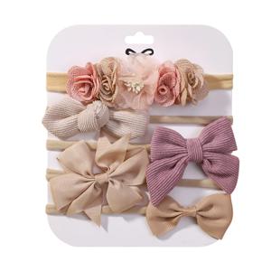 5 개/대 아기 탄성 머리띠 신생아 꽃 레이스 Bowknot 나일론 헤어 밴드 여자 유아 유아 부드러운 헤어 액세서리 선물