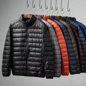 6 색 남성 다운 재킷 가을 겨울 남성 초경량 통기성 따뜻한 화이트 오리 다운 재킷 4XL 남성 의류 남성 겨울 코트