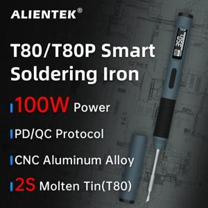 ALIENTEK T80 T80P 납땜 인두 조절 가능한 온도 도구 DC 20V 80-450 ℃   정밀 수리 스테이션 PD 100W 휴대용 열 도구