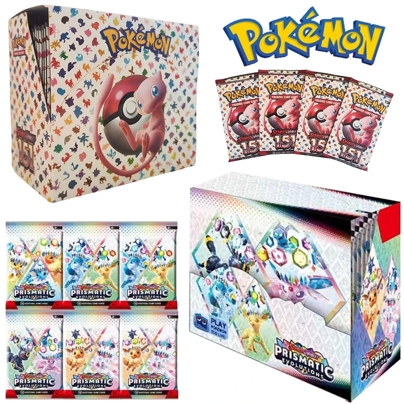 30/360Pcs 포켓몬 카드 PRISMRITIC Evolutions SCARLET&VIOLE 151 PALDEAN FATES 부스터 배틀 트랜잭션 포켓몬 TCG 카드