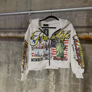 2025 유럽과 미국의 복고풍 패션 남성 프린트 지퍼 까마귀 하라주쿠 고스 streetwear 코트 커플 오버 사이즈 스웨트