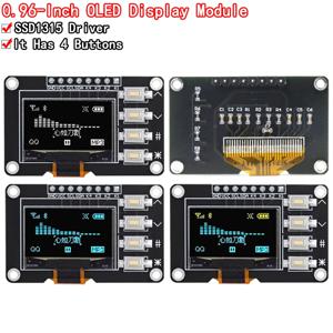 0.96 인치 OLED IIC 흰색/노란색 파란색/파란색 12864 OLED 디스플레이, Arduino 용 4x4 키 I2C SSD1315 LCD 스크린 보드