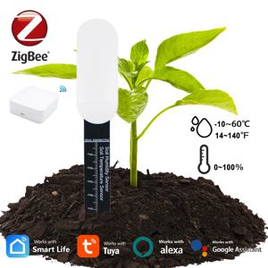 Zigbee Tuya 토양 수분 센서 모니터 식물 온도 테스터 꽃 냄비 토양 습도계 정원 심기 습도 측정기