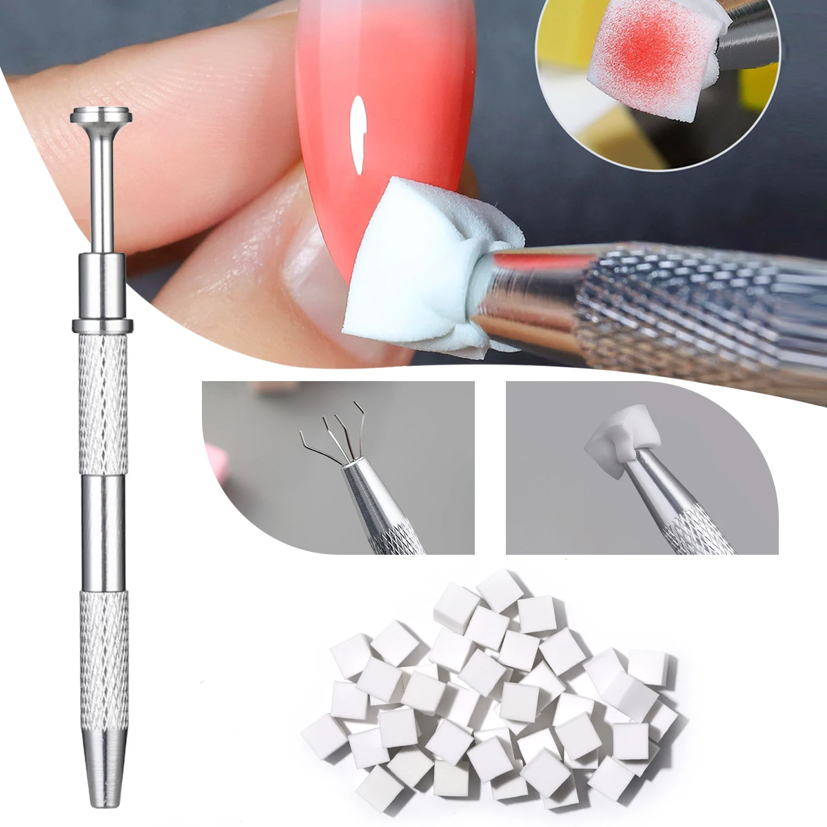 LINMANDA 50Pcs 네일 아트 스폰지 용 소프트 네일 스폰지 잡아 펜 손톱 매니큐어 네일 아트 도구 액세서리 용품
