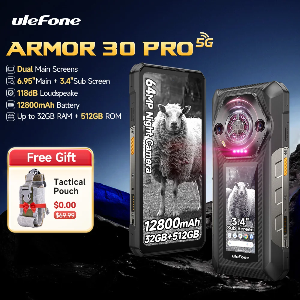 【세계 최초 공개】Ulefone Armor 30 Pro 5G 견고한 휴대전화 안드로이드 14 스마트폰 6.9