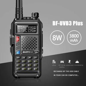 바오펑 BF-UVB3 Plus 듀얼 밴드 무전기 VOX 휴대용 고출력 장거리 핸드헬드 양방향 무전기 (여행, 등산용)