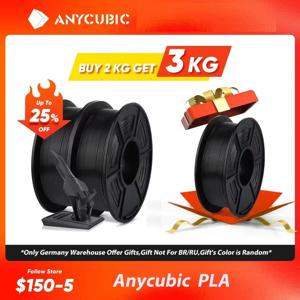ANYCUBIC 3D 프린터 멀티 컬러 필라멘트 PLA 1.75mm 1kg/롤 FDM 3D 프린터 Kobra 2 Pro 용 플라스틱 고무 소모품 재료