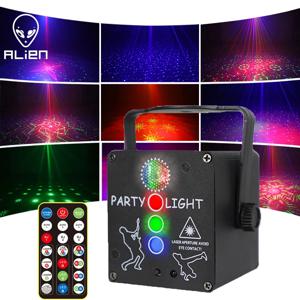 외계인 미니 DJ 디스코 RGB 레이저 광 프로젝터 USB 충전식 LED 무대 조명 효과 파티 휴일 웨딩 크리스마스 램프
