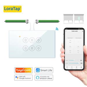 LoraTap Tuya 미국 관모 양의 모터 블라인드 용 커튼 스위치 Smart life의 원격 제어 Google Home Alexa App 음성 작동 지원