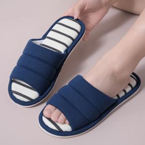 Comwarm-여성 코튼 슬리퍼, 실내 오픈 토, 부드러운 슬리퍼, 캐주얼 슬리퍼, 여성 홈 슬립온 메모리 폼, 침실 플랫 슈즈