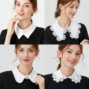 정장 거짓 칼라 여성 자수 가짜 콜 하프 셔츠 블라우스 가짜 칼라 스웨터 셔츠 분리형 칼라 액세서리