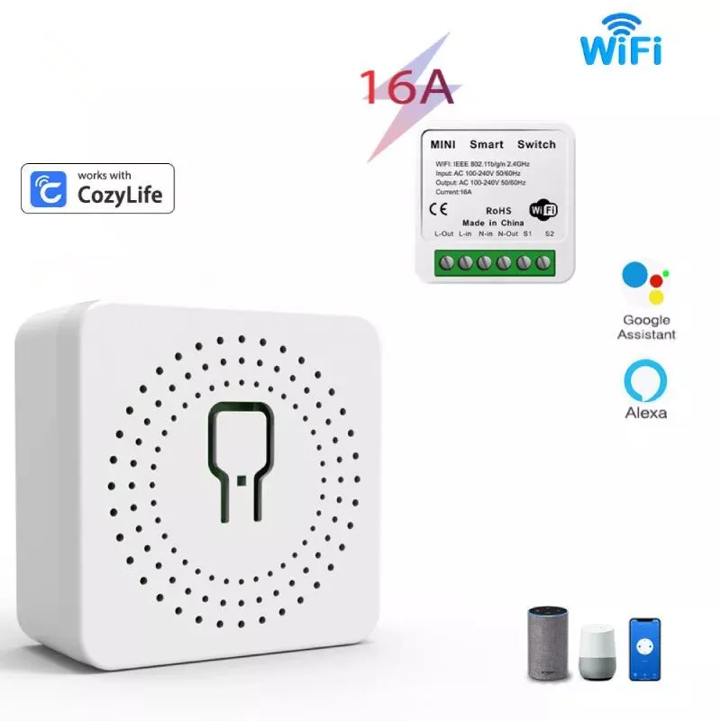 16A/20A WiFi 스마트 스위치 DIY 홈 자동화 모듈 차단기 릴레이 양방향 제어 APP 음성 원격 Alexa Google 홈 Yandex Alice