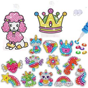 창의력 큰 보석 다이아몬드 페인팅 키트 마법의 스티커와 Suncatcher 어린이를위한 DIY 다이아몬드 아트 소녀 미술 선물 아이디어 장난감