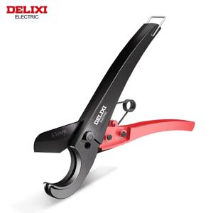 DELIXI 전기 파이프 커터, 파이프 가위, SK5 소재 래칫 커터, PVC/PU/PP/PE 호스 절단 수공구, 배관공, 주택 주인용