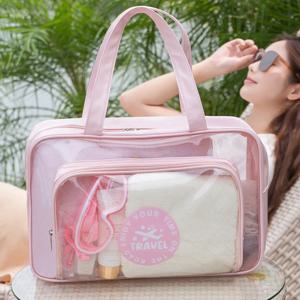 풀 가방 주말 수영 가방 샤워 목욕 가방 건식 습식 분리 파티션 휴대용 세면 용품 가방 PVC 방수 수영 가방