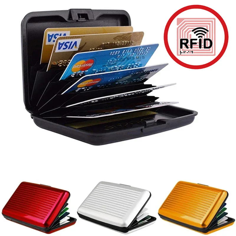 2025 RFID 차단 금속 지갑 여성 남성 비즈니스 ID 신용 카드 수호자 카드 홀더 고품질 방수 안티 스캔 지갑