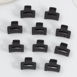 10 Pcs 여자를위한 작은 헤어 클립 여자 매트 고무 코팅 직사각형 머리 클로 클립 여자를위한 얇은 좋은 짧은 헤어 액세서리