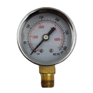 펌프 및 밸브용 공기 압력계 고압 게이지, 40mm, 1/8 인치 NPT 스레드, 315Bar, 4500PSI
