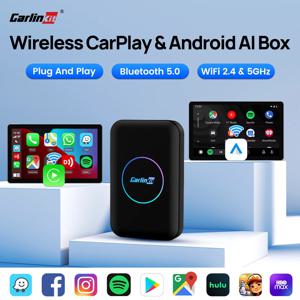 CarlinKit 무선 Carplay 안드로이드 자동 어댑터 3 + 32G 안드로이드 10 무선 자동차 TV 박스 빠른 연결 Wifi 2.4 및 5G AI 박스 IPTV 용