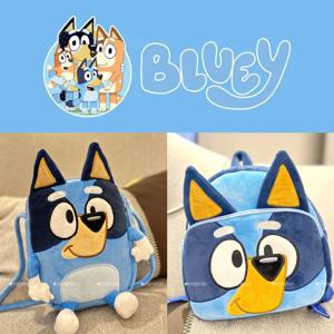 Bluey 가족 Schoolbag 만화 빙고 친구 플러시 배낭 피크닉 및 여행 스낵 가방 bluey 연필 케이스 빙고 동전 지갑 선물