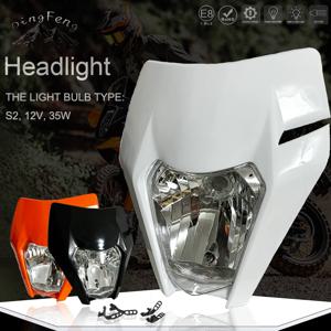 KTM EXC EXCF SXF SX XC XCW XCF XCFW 125-530 범용 헤드 램프 먼지 핏 자전거 Supermoto 용 헤드 라이트 오토바이 헤드 라이트 램프