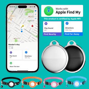 Ios 시스템용 미니 Gps 트래커 내 앱 찾기 Airtag 스마트 블루투스 로케이터 어린이 찾기 가방 트래커가 있는 손실 방지 애완동물 목걸이