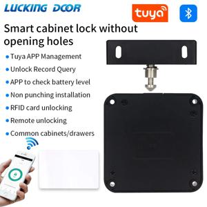 Tuya App 구멍없는 보이지 않는 센서 유도 캐비닛 잠금 장치 RFID 카드 가구 사우나 찬장 사물함 용 스마트 전자 잠금 장치