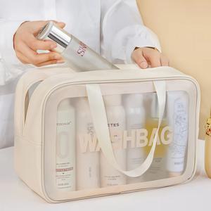 휴대용 여행 워시 가방 여성 투명 방수 메이크업 보관 주머니 대용량 화장품 주최자 뷰티 여성 케이스