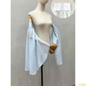 신부를위한 신부 쉬어 비숍 슬리브 팔 커버 놀이 의상을위한 거짓 슬리브 Tulle 여성 웨딩 드레스 슬리브