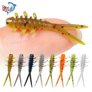 로즈우드 25mm 마이크로 웜 소프트 낚시 미끼 TPR 플로팅 실리콘 플라스틱 Swimbait Softbait 말 고등어 잡기 20 개/상자