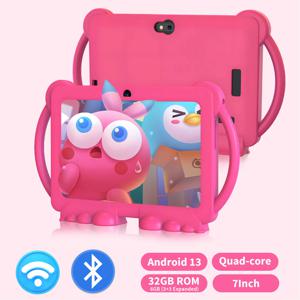 Relndoo 7인치 어린이용 태블릿 Android 13, 6GB(3+3 확장) RAM 32GB ROM, WiFi, 듀얼 카메라, IPS 스크린, 어린이 게임 학습 태블릿