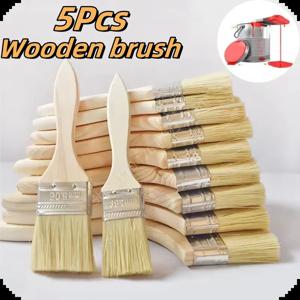 5Pcs 우수한 품질 페인트 브러시 나무 손잡이 바베큐 브러시 벽 및 가구 페인트 브러시에 대 한 1-6 인치 아티스트 그림 브러쉬